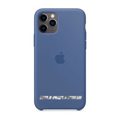 Силиконовый матовый чехол Apple Silicone Case Linen Blue для iPhone 11 Pro Max (OEM)