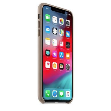 Кожаный чехол Apple Leather Case Taupe для iPhone XS Max (OEM)