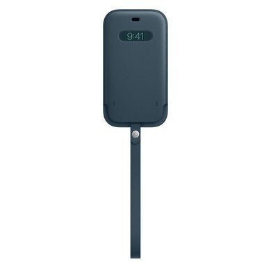 Кожаный чехол-бумажник Apple Leather Sleeve with MagSafe Baltic Blue для iPhone 12 Pro Max (MHYH3)