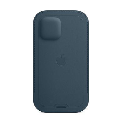 Кожаный чехол-бумажник Apple Leather Sleeve with MagSafe Baltic Blue для iPhone 12 Pro Max (MHYH3)