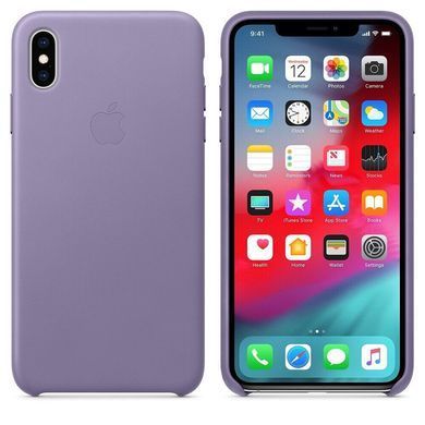 Кожаный чехол Apple Leather Case Lilac для iPhone XS Max (OEM)