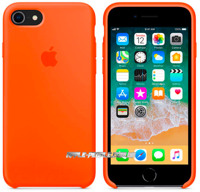 Силиконовый матовый чехол Apple для iPhone 8 / 7 Silicone Case - Spicy Orange (MR682LL/A)