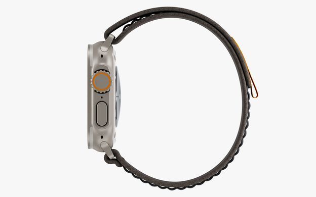 Apple Watch Ultra GPS + Cellular, 49mm Titanium Case with Green Alpine Loop - Medium MQFN3