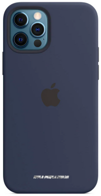 Силиконовый чехол Apple Silicone Case with MagSafe Deep Navy для iPhone 12 | 12 Pro (MHL43)