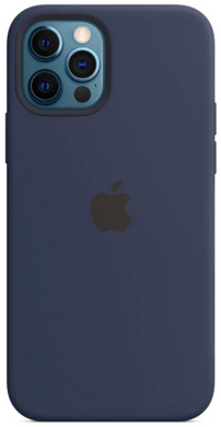 Силиконовый чехол Apple Silicone Case with MagSafe Deep Navy для iPhone 12 | 12 Pro (MHL43)