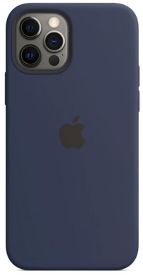 Силиконовый чехол Apple Silicone Case with MagSafe Deep Navy для iPhone 12 | 12 Pro (MHL43)