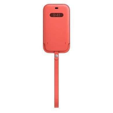 Кожаный чехол-бумажник Apple Leather Sleeve with MagSafe Pink Citrus для iPhone 12 Pro Max (MHYF3)