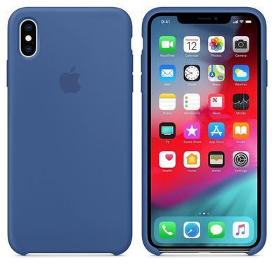 Силиконовый матовый чехол Apple для iPhone XS Max Silicone Case Delft Blue (MVF62LL/A)