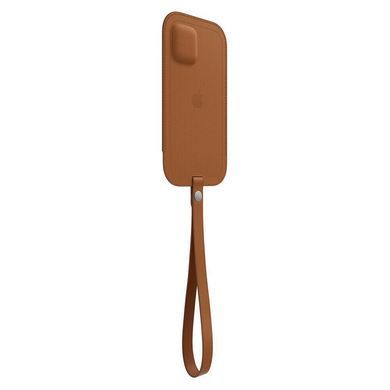 Кожаный чехол-бумажник Apple Leather Sleeve with MagSafe Saddle Brown для iPhone 12 Pro Max (MHYG3)