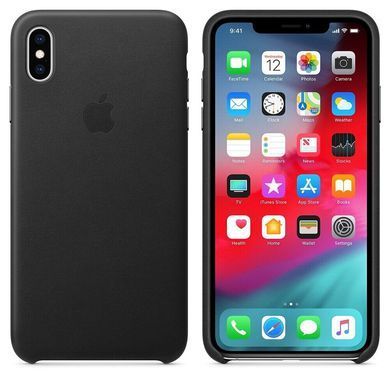 Кожаный чехол Apple Leather Case Black для iPhone XS Max (MRWT2)