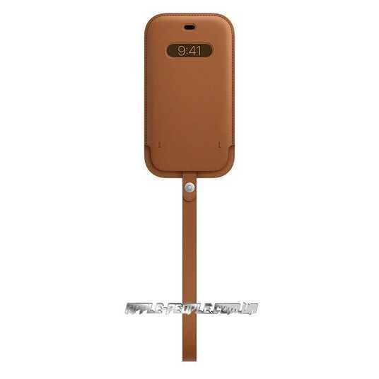 Кожаный чехол-бумажник Apple Leather Sleeve with MagSafe Saddle