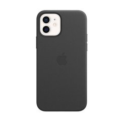 Кожаный чехол Apple Leather Case with MagSafe Black для iPhone 12 | 12 Pro (MHKG3)