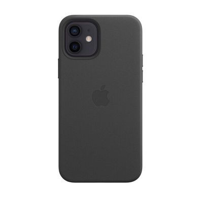Кожаный чехол Apple Leather Case with MagSafe Black для iPhone 12 | 12 Pro (MHKG3)